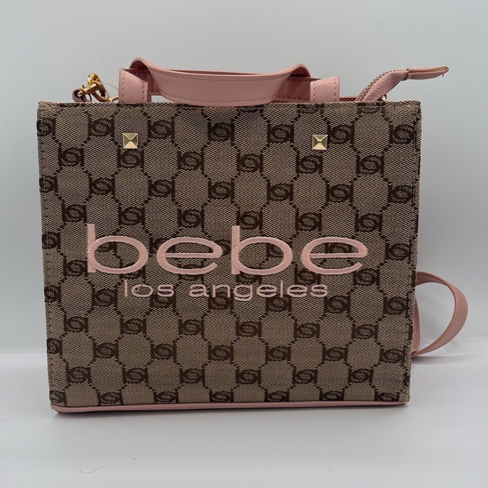 Bebe Pink and Brown Tote Bag Medium